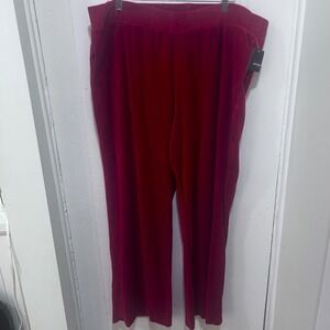 Basic Editions Red Velour Pants Womens 2X Plus Kmart Deadstock Vintage Lounge